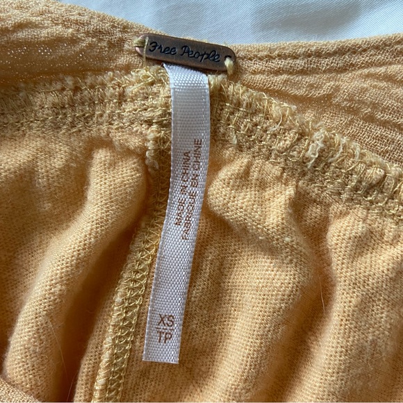 Free People Orange Cropped Drapey Linen Blend Top Size XS - Picture 6 of 6